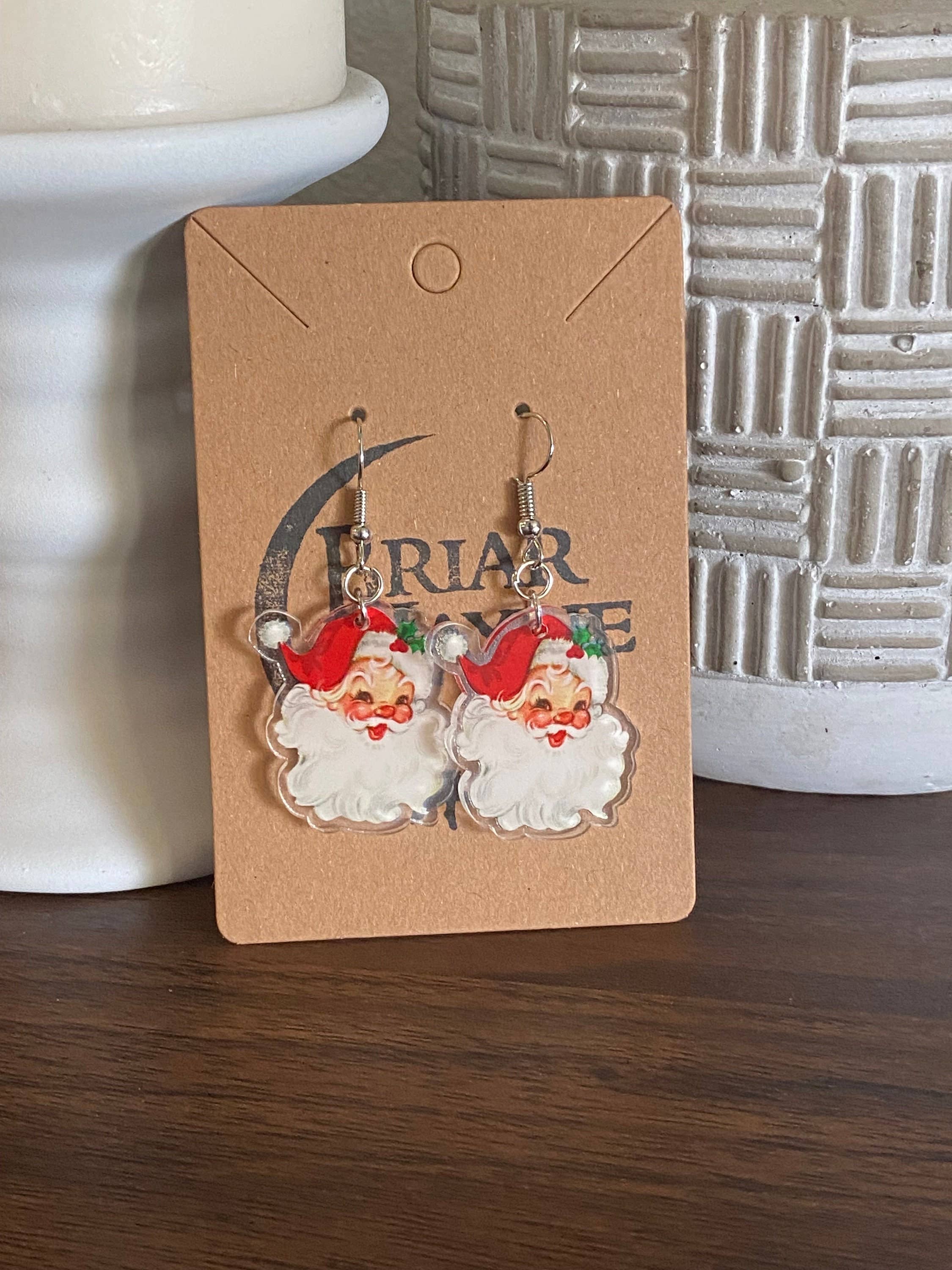 Briar layne - Wholesale Dangle Earrings - Vintage Santa Clause Christmas Holiday Earrings1