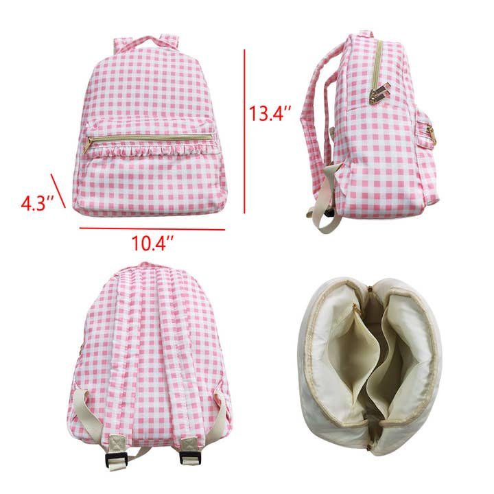 Aier Wholesale - Wholesale Backpack – Child - Baby Girls Children Pink Checkered Back Bags5