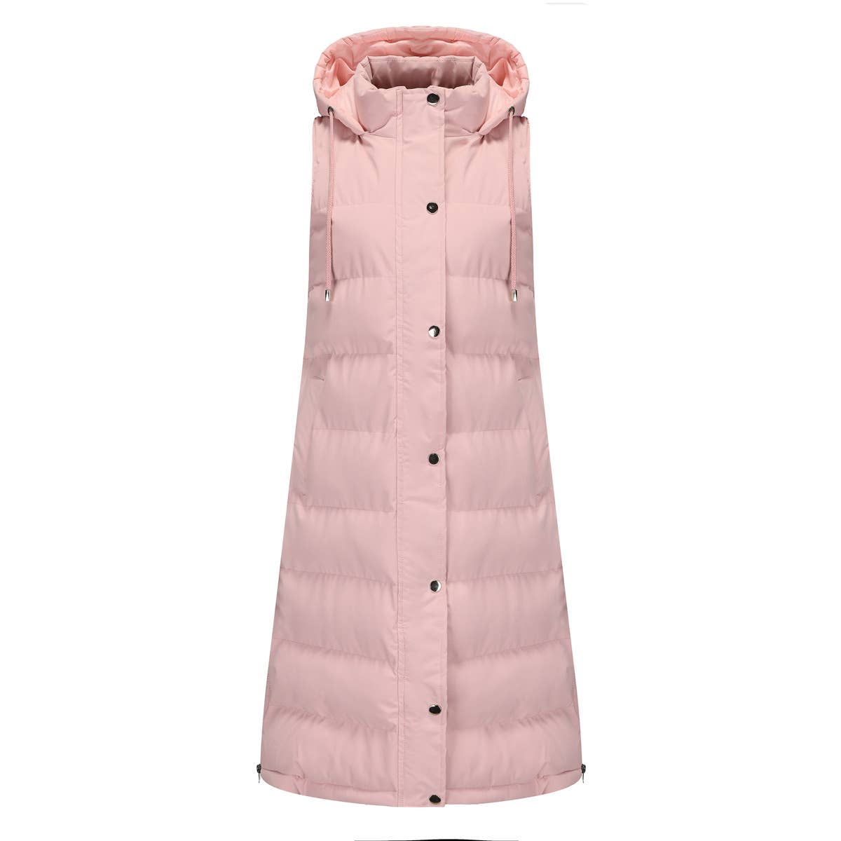 Lily Clothing - Wholesale Outerwear Vest - Women's - Solid-color hooded sleeveless cotton-padded vest18