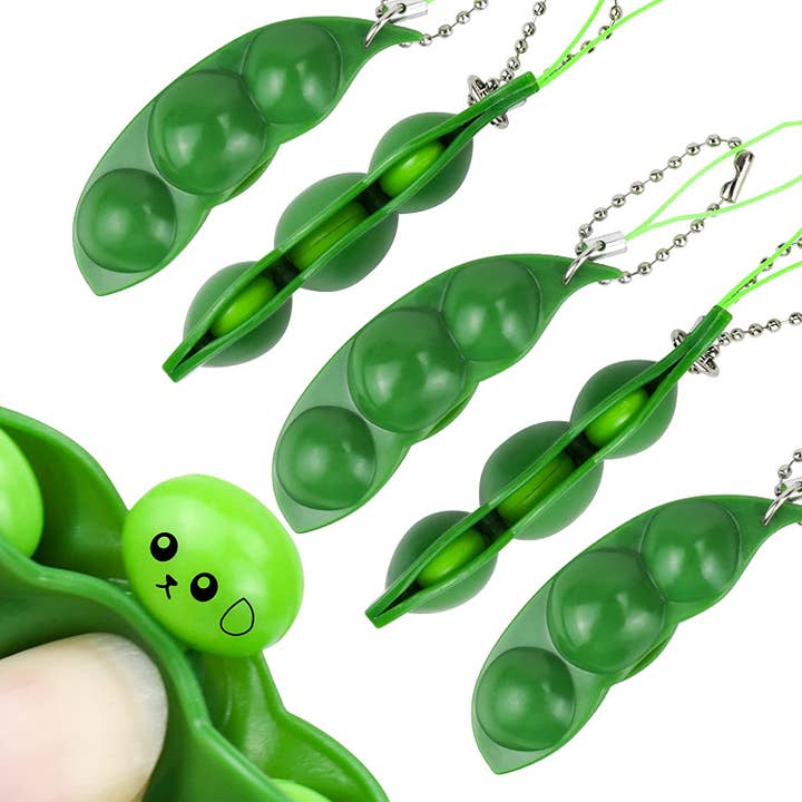 JSBlueRidge Toys – Engroshandel Fidget - Børn – Ærter Tema Stressaflastende Fidget Nøglering