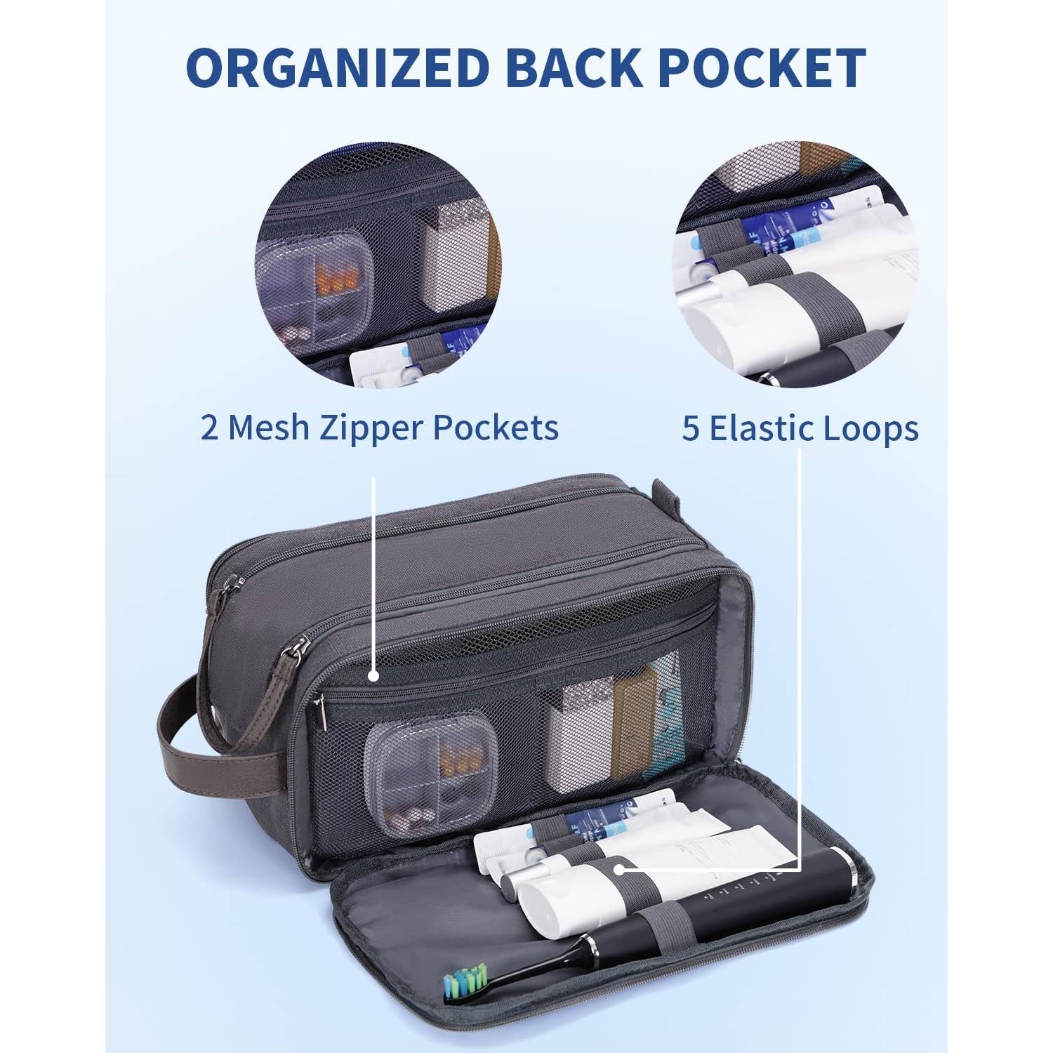 wandf – Engroshandel Toilettaske - Unisex – Canvas & læder Dopp Kit rejse vandafvisende barbertaske38