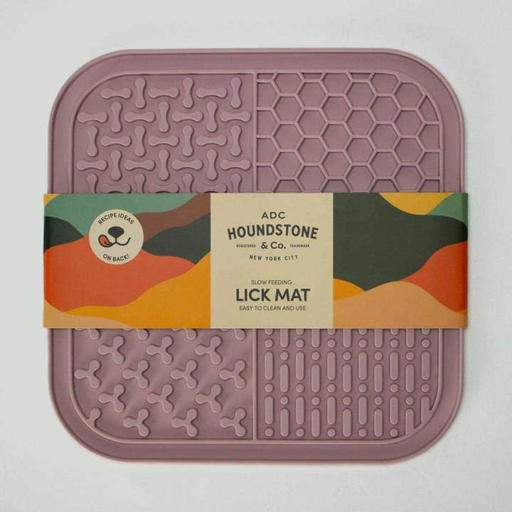 Houndstone Dog Lick Mat, Dishwasher Safe, Dusty Rose for wholesale by ADC Houndstone & Co.