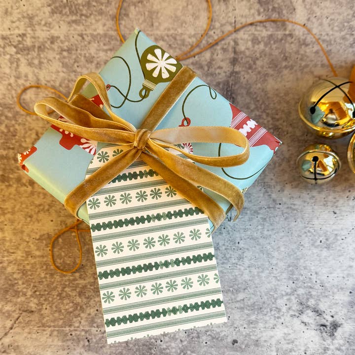 Slow Notes - Wholesale Flat Wrap - Scandinavian Vintage Trees Double-Sided Wrapping Paper3