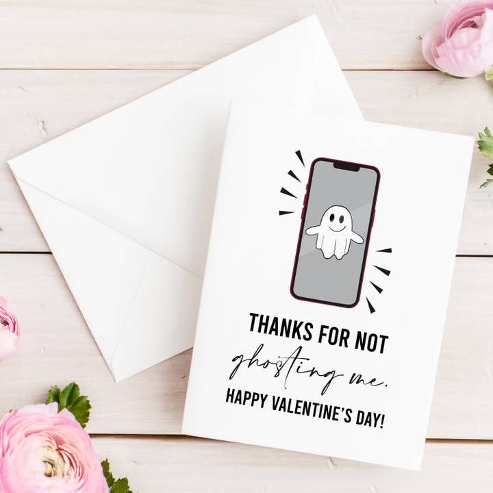 Sortir ensemble Apps Ghosting Funny Valentine's Day Card pour la vente par Slate + Brush Design Studio