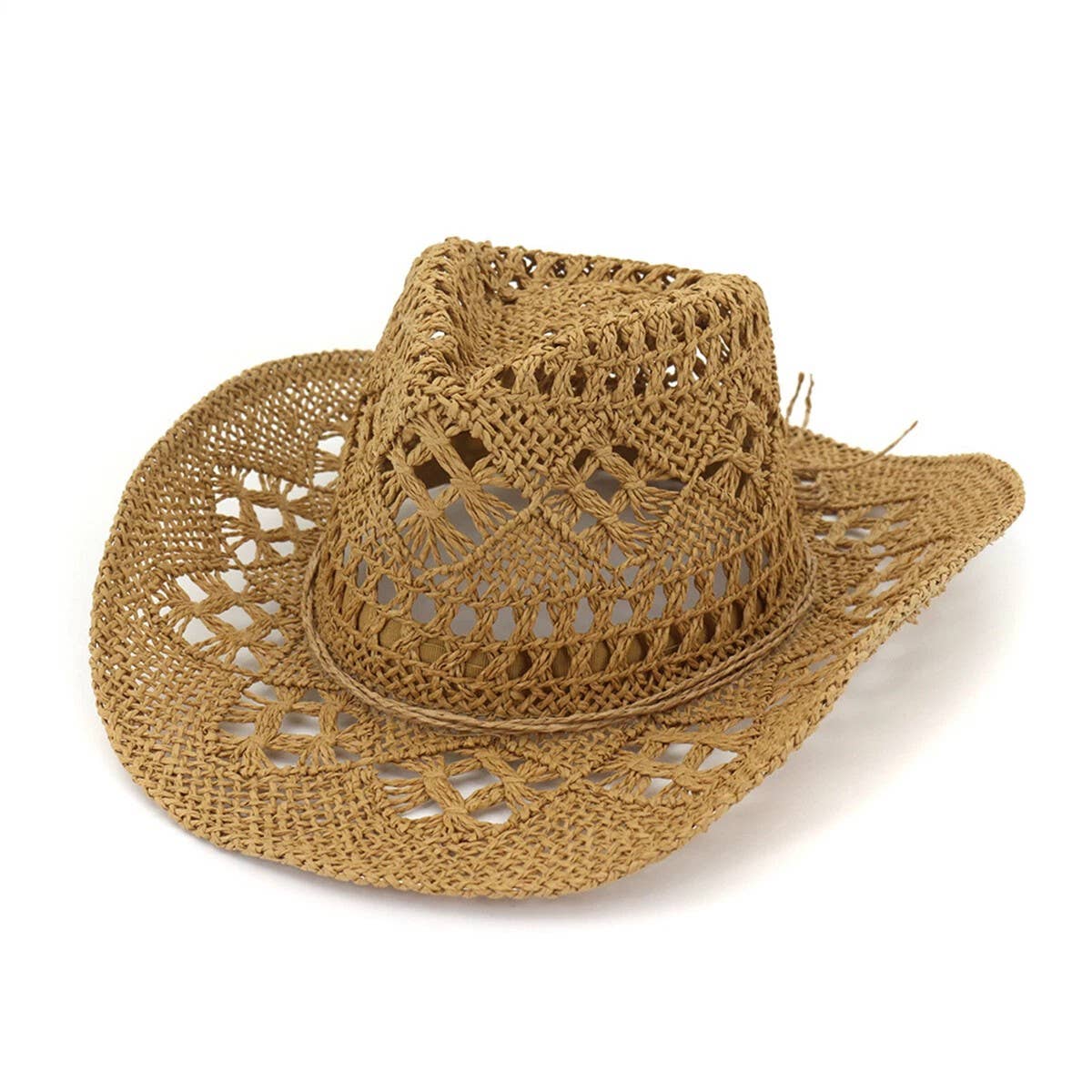 Syrrios Gifts LLC - Wholesale Straw Hat - Women's - Western Cowboy Cowgirl Straw Hat Sun Summer Beach Party7