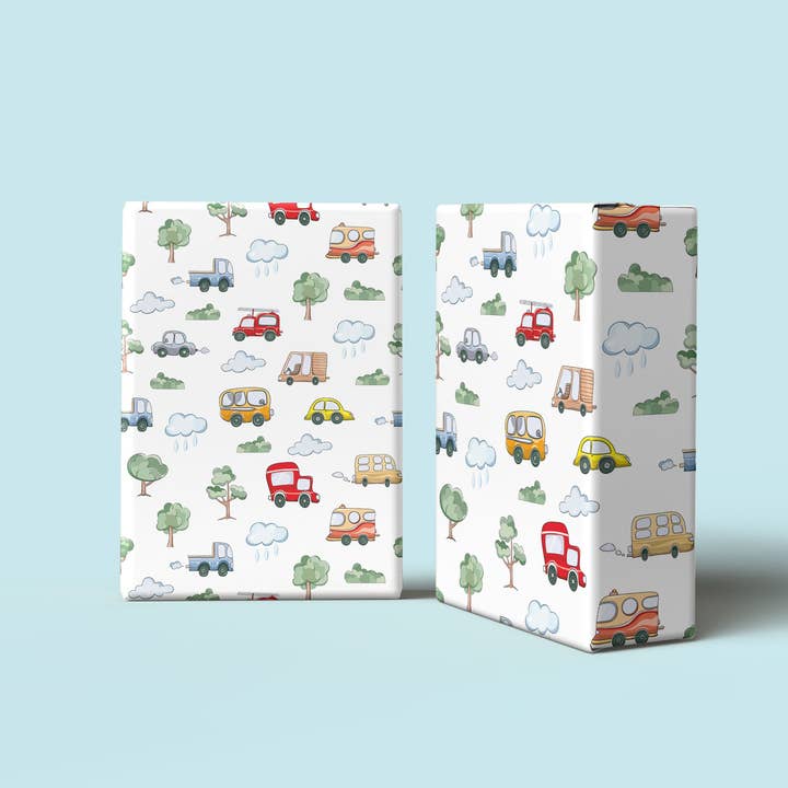 House of Binky - Wholesale Flat Wrap - Toy Cars Pattern Wrapping Paper Custom Printed Gift Wrap1
