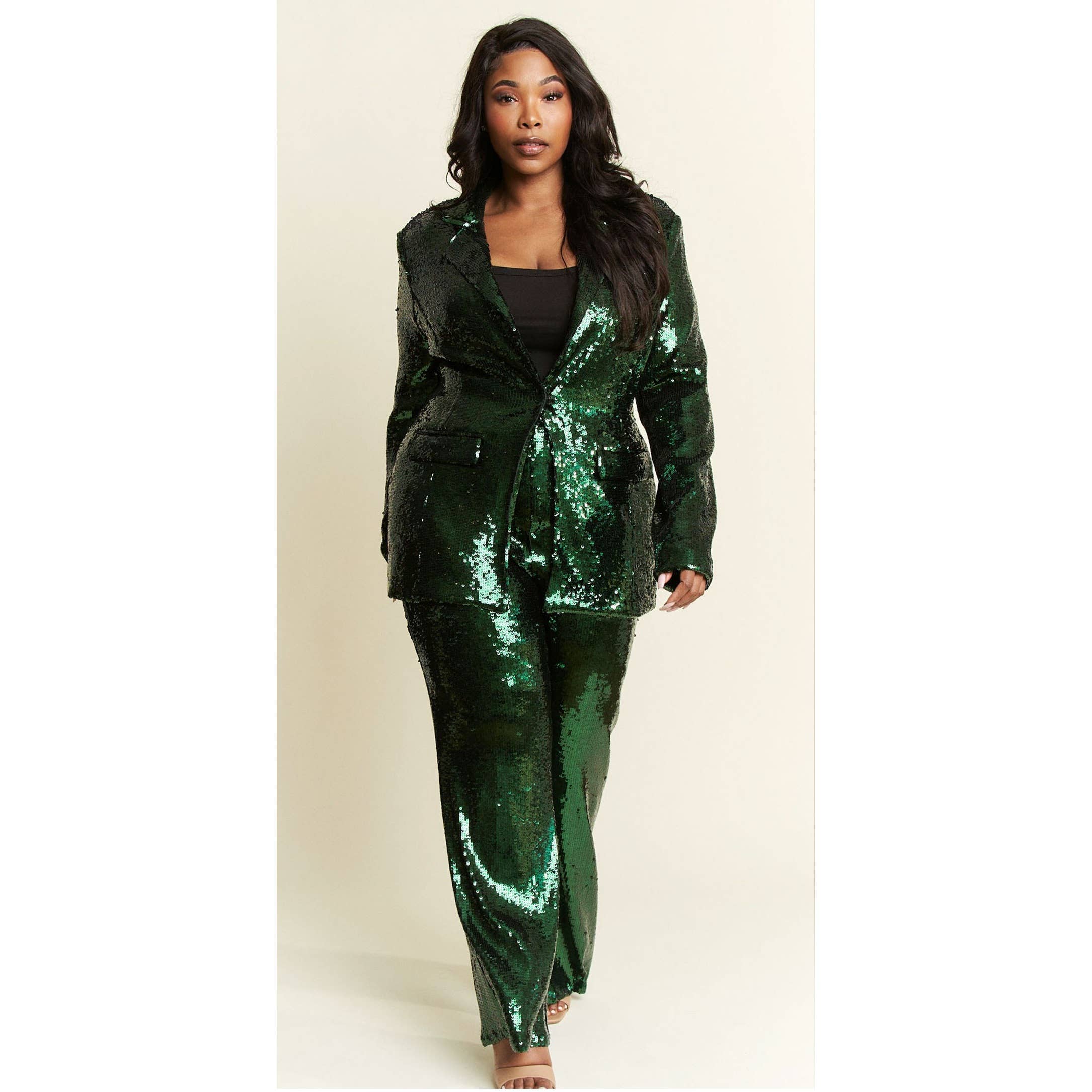 DORCAS - Vente Ensemble haut et pantalon (PAS d'intérieur) - Femme - ENSEMBLE BLAZER ET PANTALON À PAILLETTES PLUS0