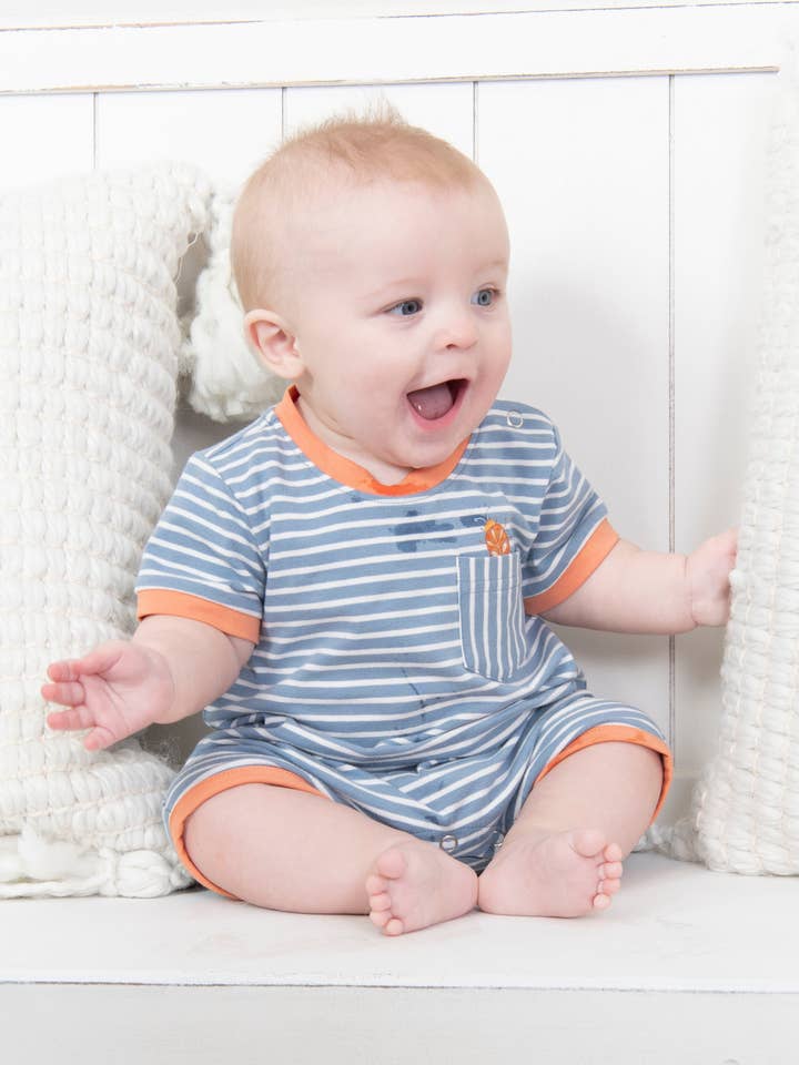 Marie Nicole Clothing - Wholesale Jumpsuit - Baby - Tennessee Garden Striped Romper