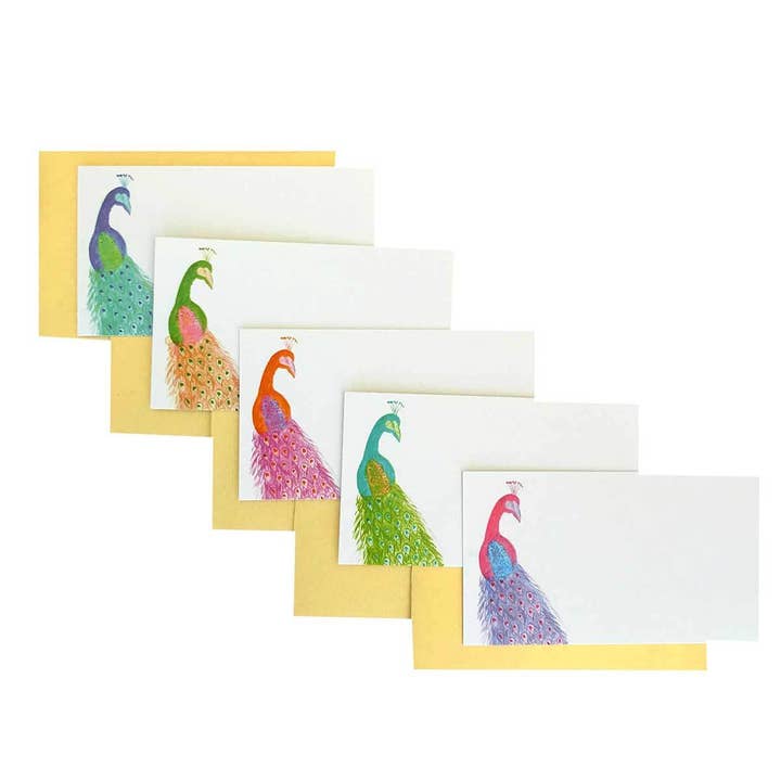Peacock Gift Enclosure Card Set for wholesale by Lemondaisy Design