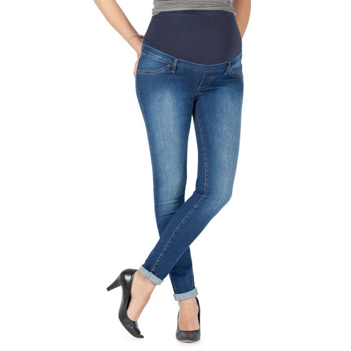 Milano, Basic maternity jeans - slim fit - Medium Blue for wholesale on Faire13