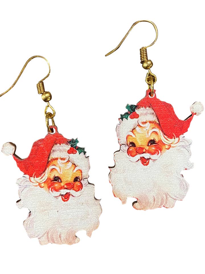 Vintage Santa Holiday Earrings for wholesale by Buy Socks You All