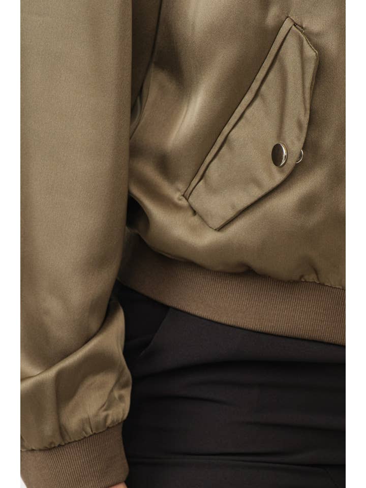 Tea & Cup - Wholesale Bomber Jacket - Women's - Satin zip up bomber jacket2