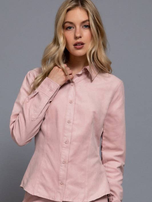 Camisa tejida de ante sintético de manga larga para venta al por mayor de MintChoco