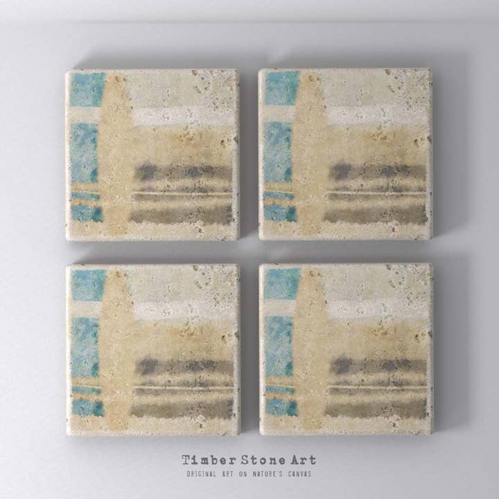 MAIN_ABS35_984 - Set Of 4 Natural Stone Coasters for wholesale by Timber Stone Art