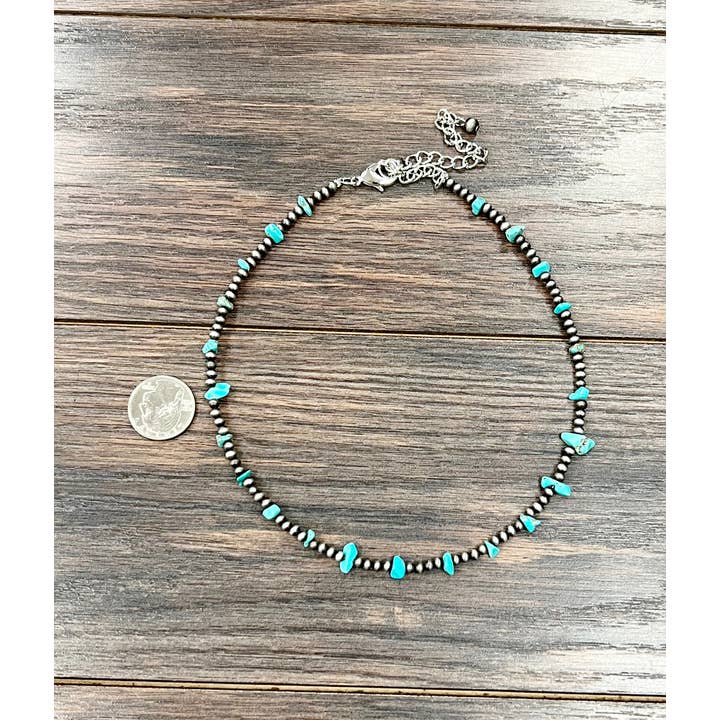 ISAC Trading Inc - Wholesale Beaded/Pearl Necklace - 735909, 16" Handmade Navajo Chip Stone Necklace1