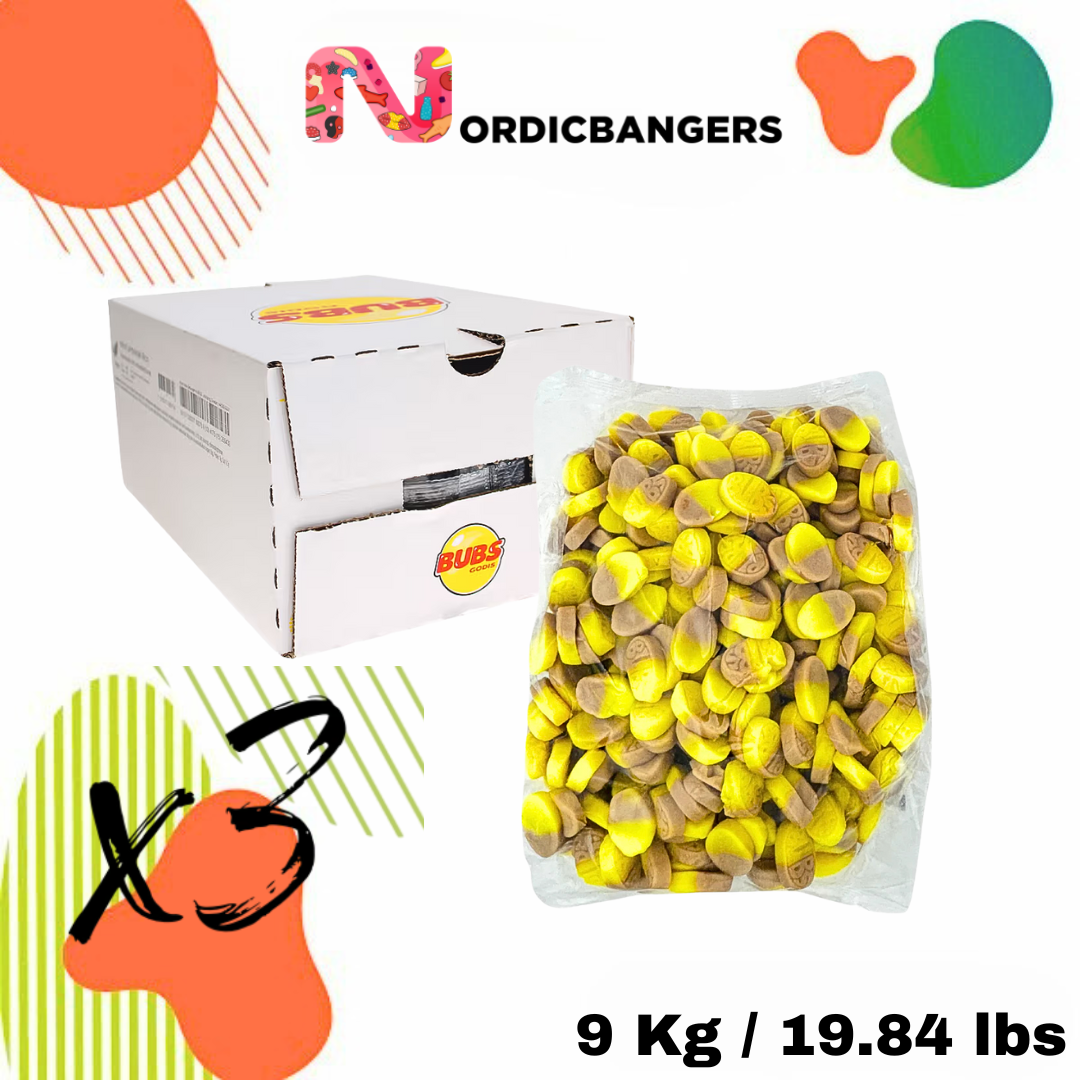Nordicbangers - Swedish Candy Supply - Wholesale Taffy - Swedish Candy - Bubs Banana Mini 3 Kg / 6.61lbs1