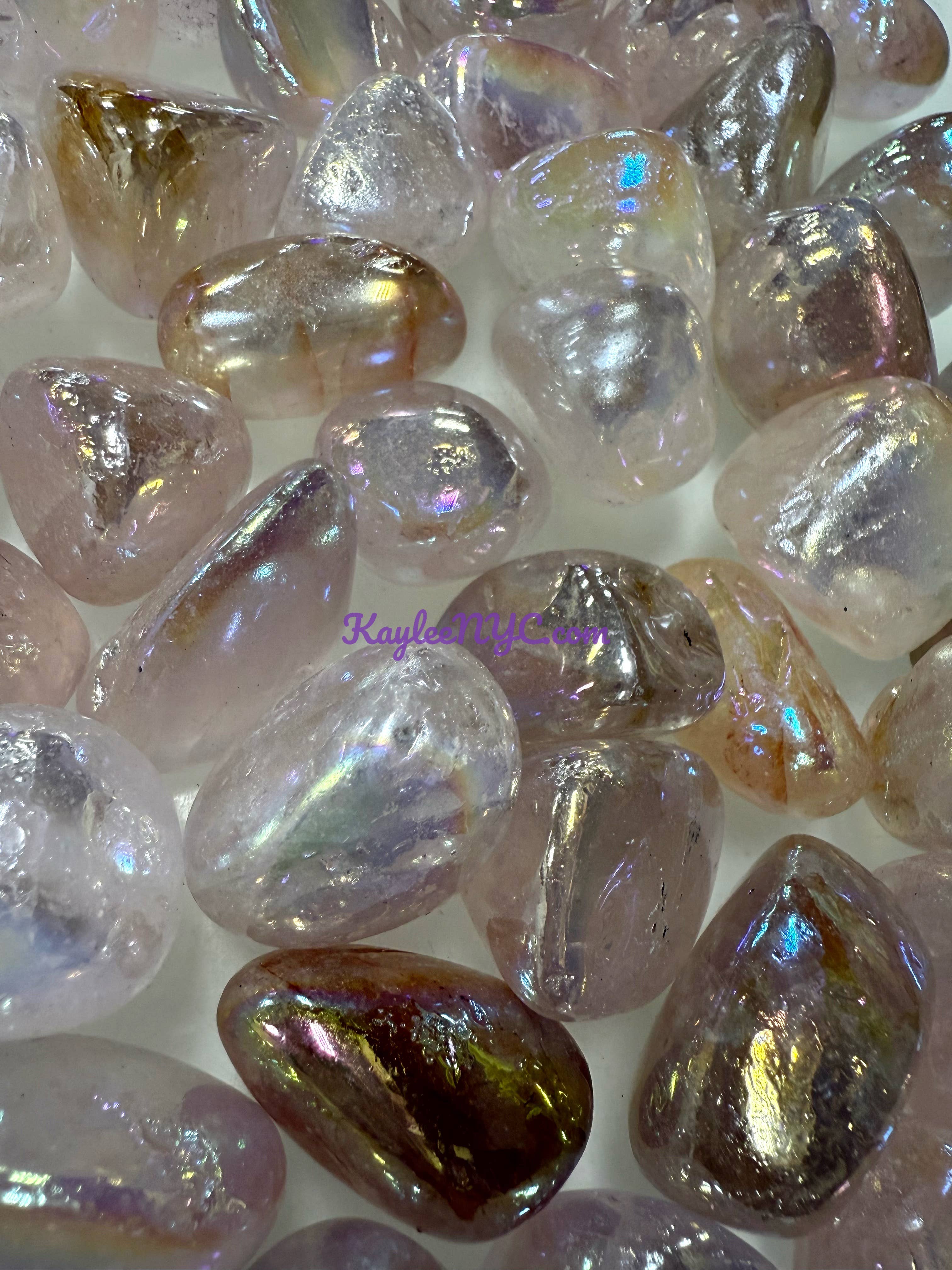 KayleeNYC – wholesale Andlig sten/kristall – Grossistparti 900 g Angel Aura rosenkvarts trumlade kristaller för helande5