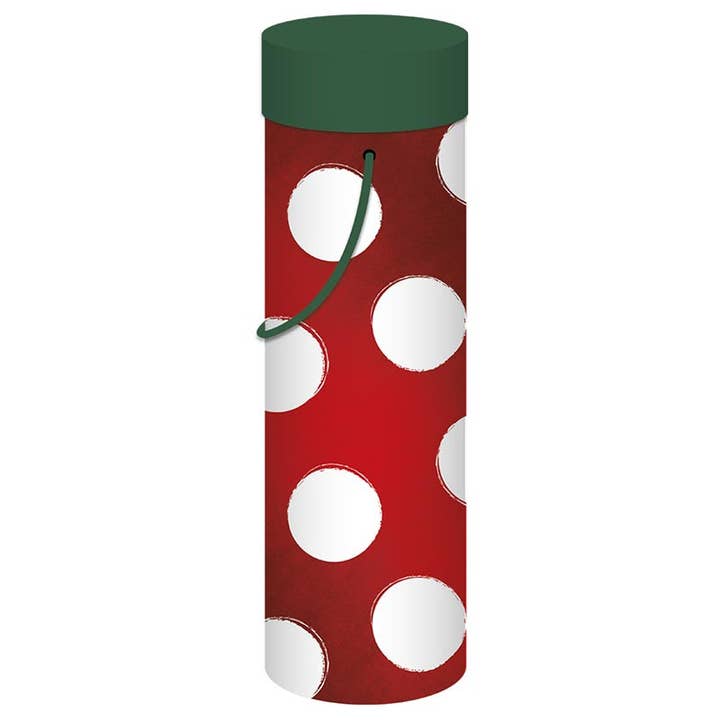 Holly Day Cheer Dots - Wine Tube for wholesale by The Gift Wrap Company