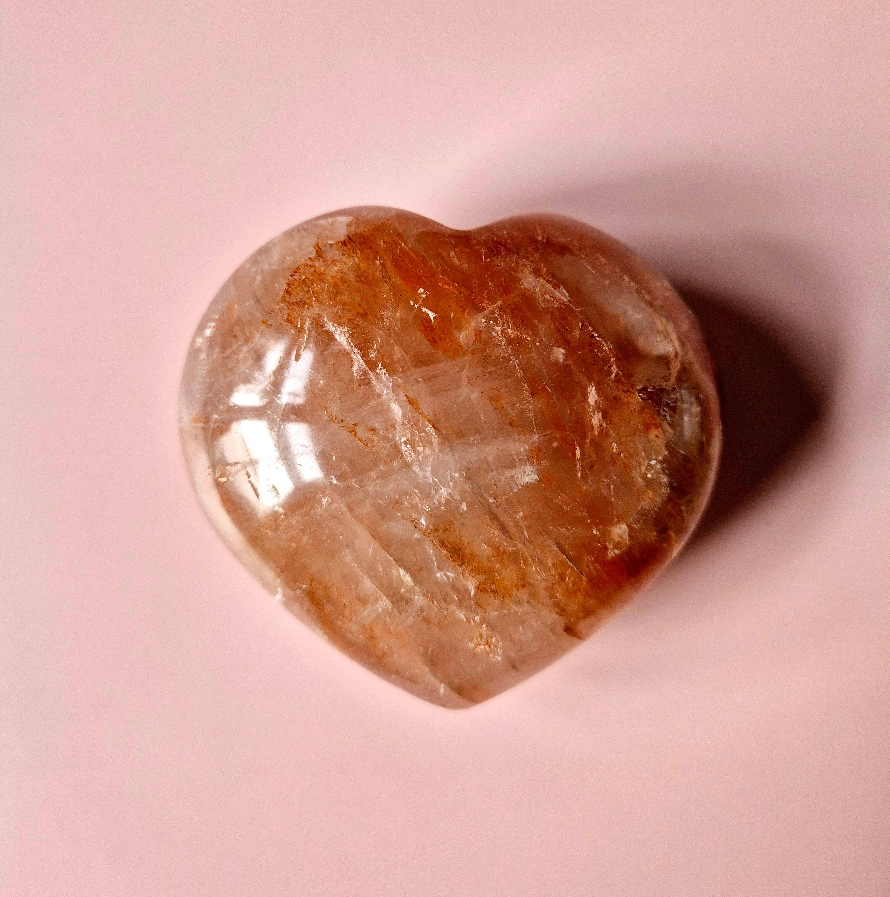 Moonlight Gemstones - Venta al por mayor Piedras/cristales espirituales - Corazones grandes de cuarzo fuego con piedra preciosa (El regalo perfecto para San Valentín) Cuarzo hematóide14