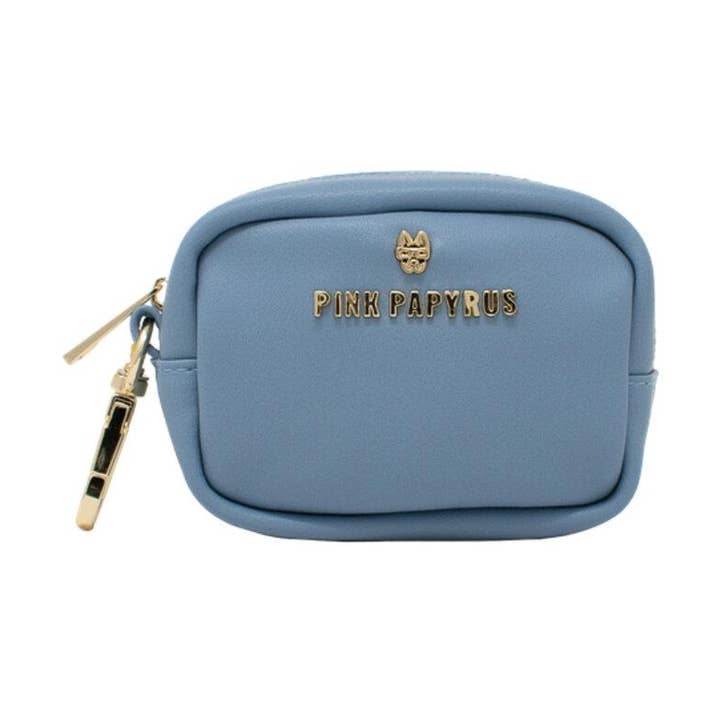 Pink Papyrus | Premium, Durable, & Stylish Dog Products – wholesale Pet poo bag dispenser – Blake Blue Vegan Leather Poop Bag Dispenser And Treat Pouch0