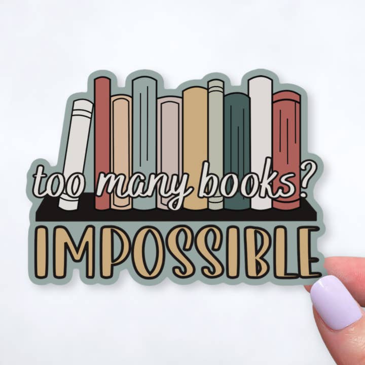 For mange bøger? Sød, sjov vinylsticker til læsere for engroshandel hos Sticky Martian