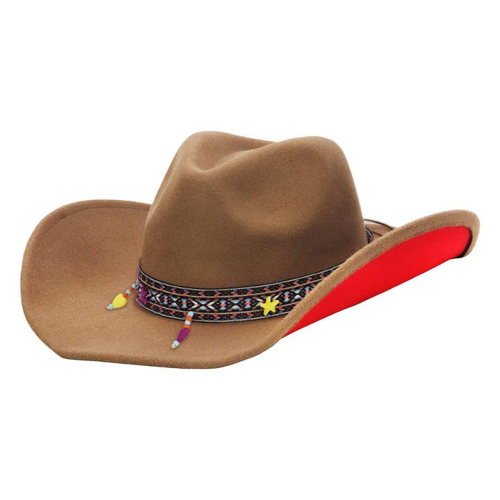 Cap Zone - Wholesale Cowboy Hat - Unisex - Navajo Baja Band Two Tone Felt Cowboy Hat5