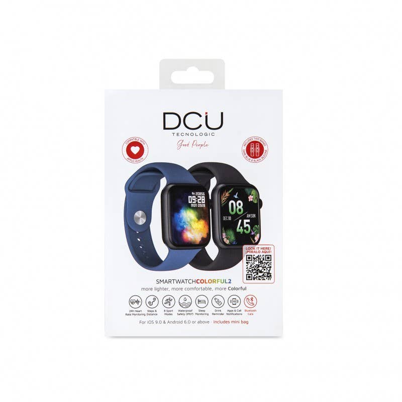 DCU TECNOLOGIC – wholesale Armbandsur - Herr – FÄRGGLADA SMARTWATCH 2 SVART + MARINBLÅ3