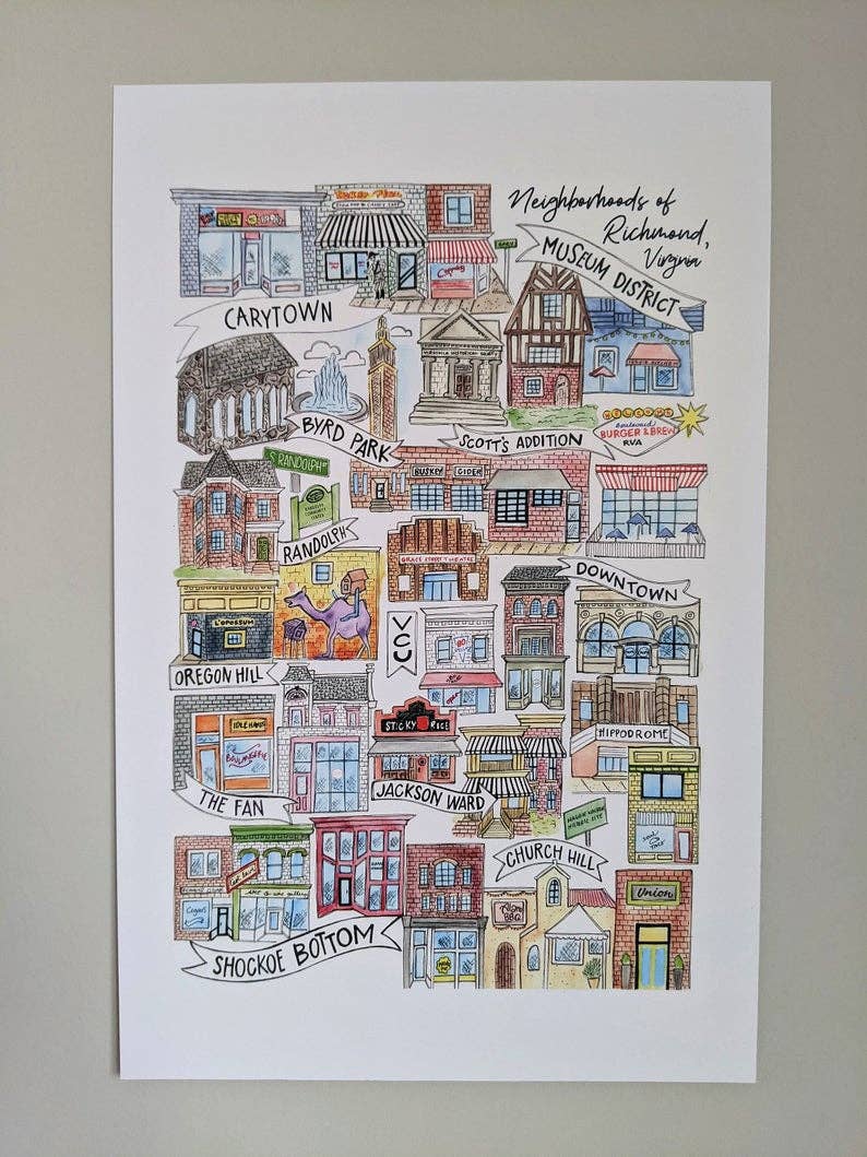 Mad Kitchen Co. - Venta al por mayor Ilustración - Barrios de Richmond Art Print2