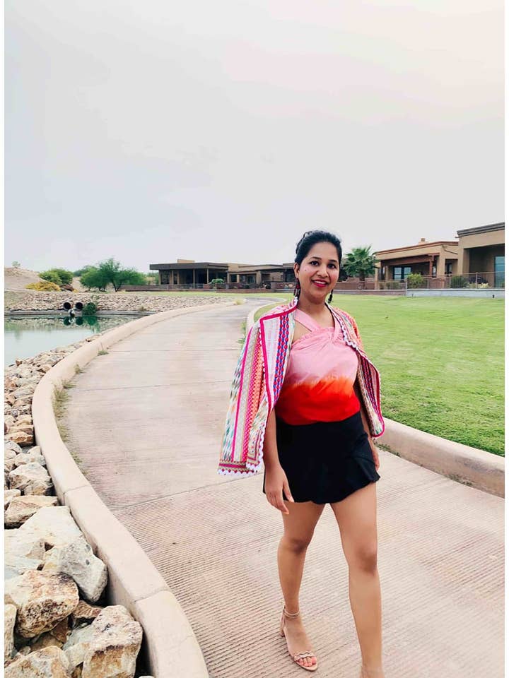 Sunset Pink Ombre Top for wholesale by Sandhya Garg