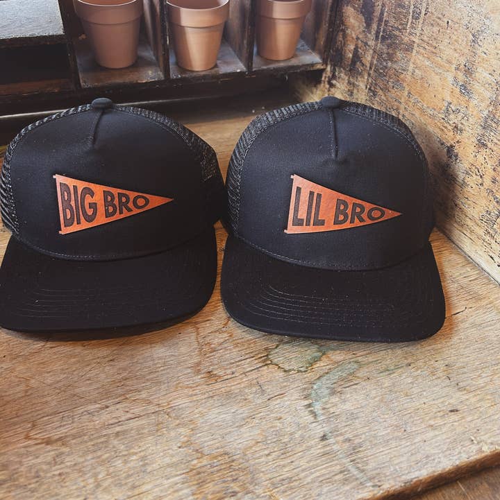 Left Grain - Wholesale Kids Hat - Kids - Big Bro and Lil Bro Pennant Leather Patch Kids Hat21