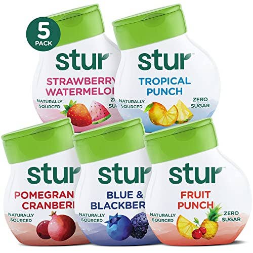 DRINKPOD LLC - Wholesale Flavored/Infused Water (Non-Carbonated) - Stur Liquid Water Enhancer | Classic Variety | Sweetened with Stevia | High in Vitamin C & Antioxidants | Sugar Free | Zero Calories | Keto | Vegan | 5 Bottles, Makes 120 Drinks