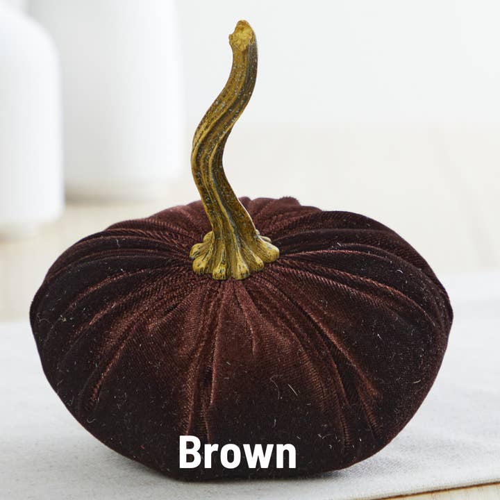 Your Heart's Content - Wholesale Decorative Tabletop Object - Pumpkin Small Velvet, Halloween mantel, Autumn table, Gift50