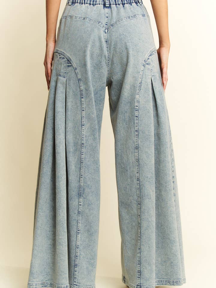 PLUS SIZE DENIM WIDE LEG FLARED PANTS for wholesale on Faire10