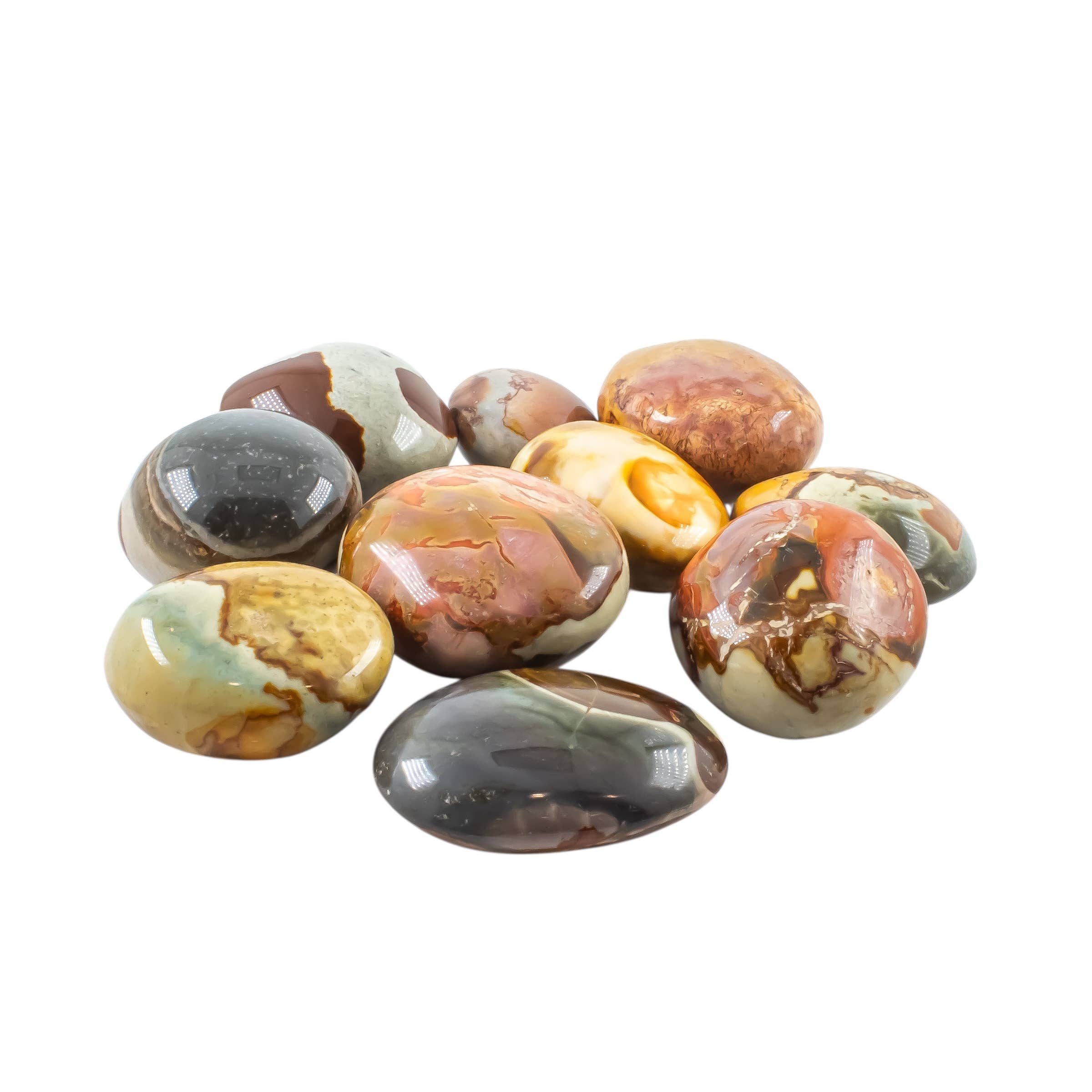 Quasar Gems USA - Wholesale Spiritual Stone/Crystal - Polychrome Jasper Gallets Palm Stone 1kg/2lbs2