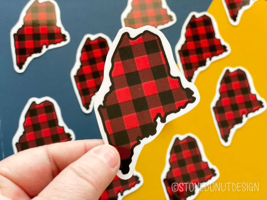 Stone Donut Design, LLC - Vendita all'ingrosso Adesivo - Adesivo in vinile Plaid Maine2