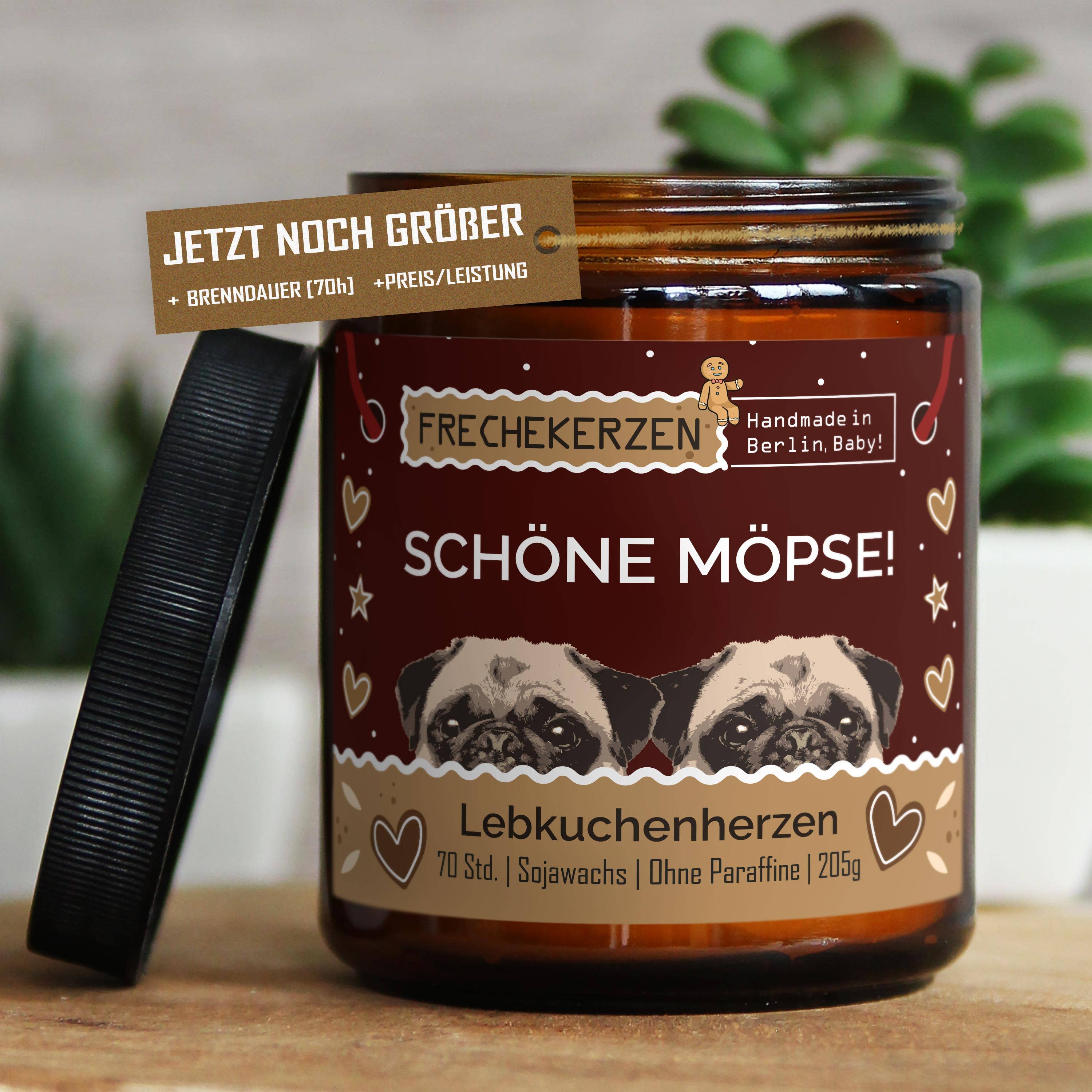 mysoy‎® Duftkerzen-Manufaktur – Großhandel Kerze im Glas / gefüllte Kerze – Duftkerze mit Spruch | schöne möpse!| Geschenk Soja17