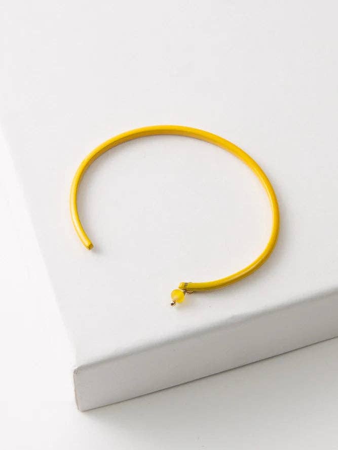 Enamel Cuff, Yellow, Thin for wholesale by Noonday Collection