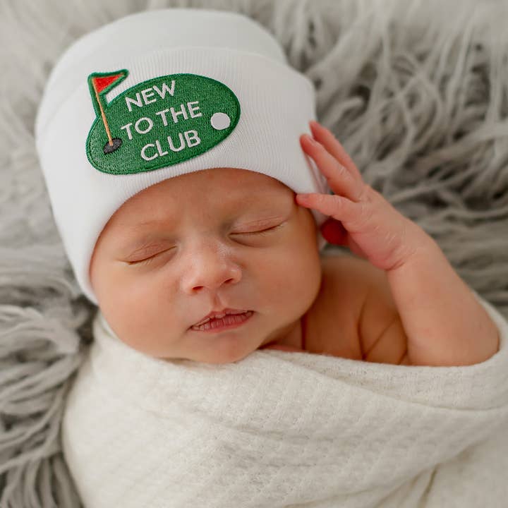 New to the Club Newborn Boys and Girls - Golf Baby Hat for wholesale by www.ilybean.com