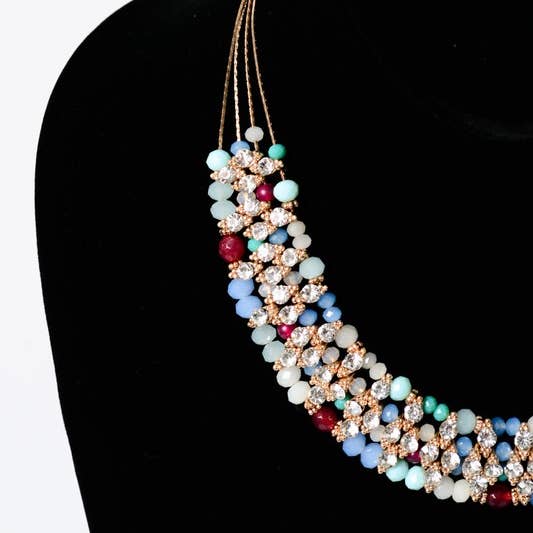 Leto Accessories - Wholesale Bib Necklace - Elegant Bead and Crystal Bib Necklace2