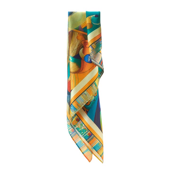 Multicolor Sonhando Cléo pequeno quadrado de seda para venda a revendedores na Faire3