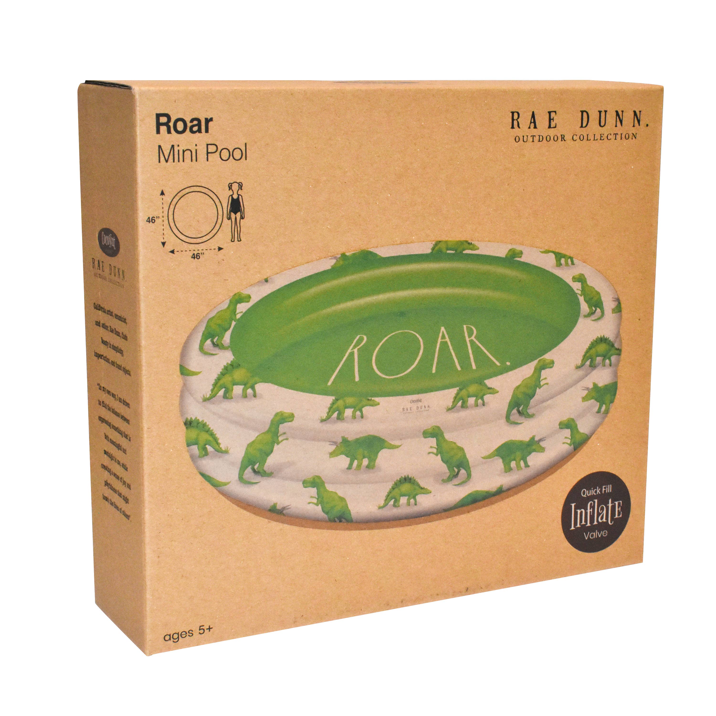Salus Brands - Vente Jeu gonflable - Rae Dunn - Mini piscine avec des motifs de dinosaures - ROAR.5