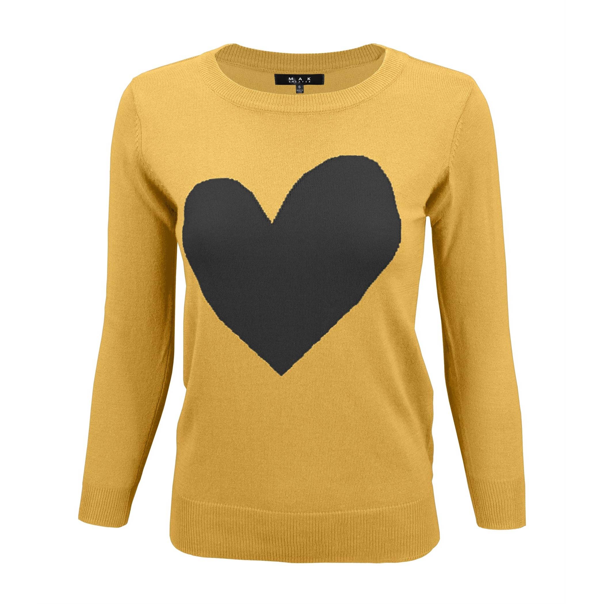 Mak – wholesale Pullovertröja - Dam – Heart Chenille Crewneck 3/4 ärm tröja MK359527