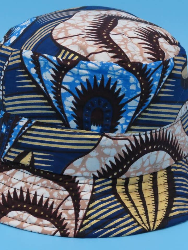 Blue Floral Bucket Hat for wholesale by Harriets by Hekima