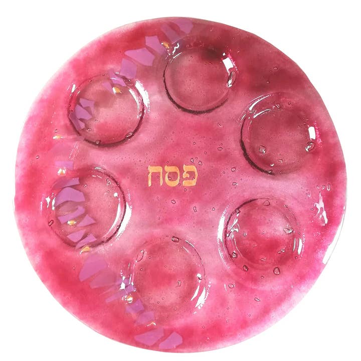 Calypso Chile - Wholesale Decorative Plate/Dish/Bowl - Seder Plate - Handmade Fused Glass - Judaica 2