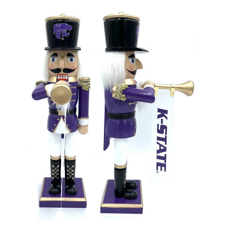 14" Kansas State Bugler Nutcracker for wholesale by Santa’s Workshop Inc.