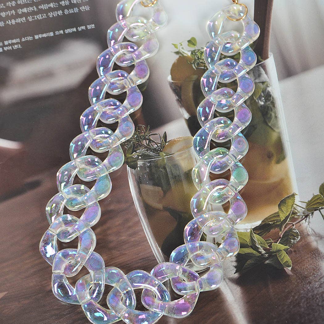 Oversized AB Plastic Chain Necklace for wholesale on Faire1