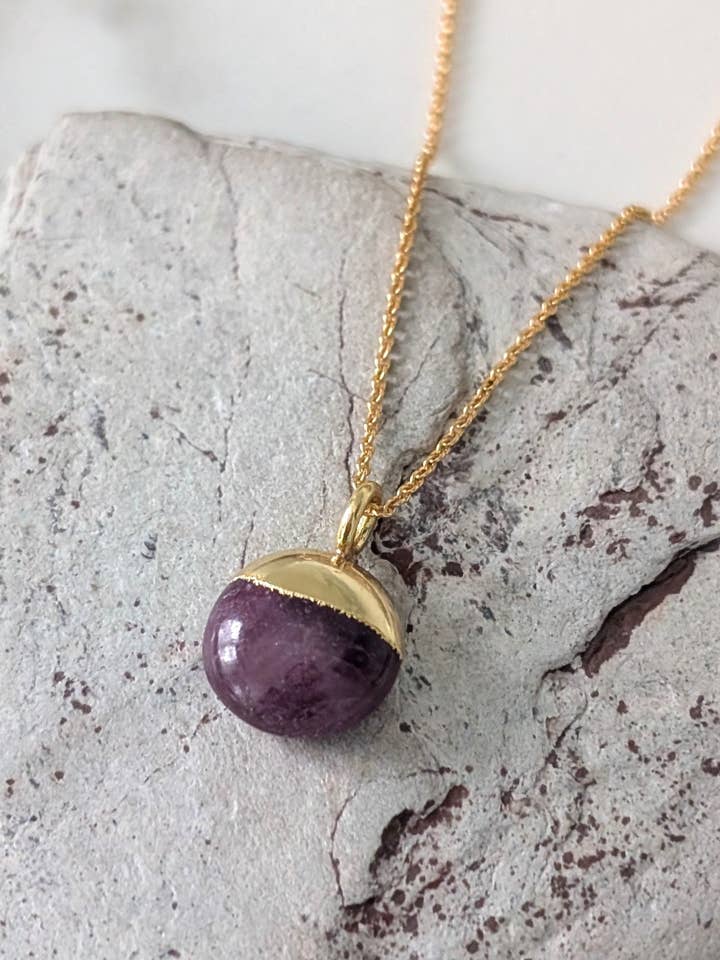 The Orb Ruby July Birthstone Necklace for wholesale by Lapis London