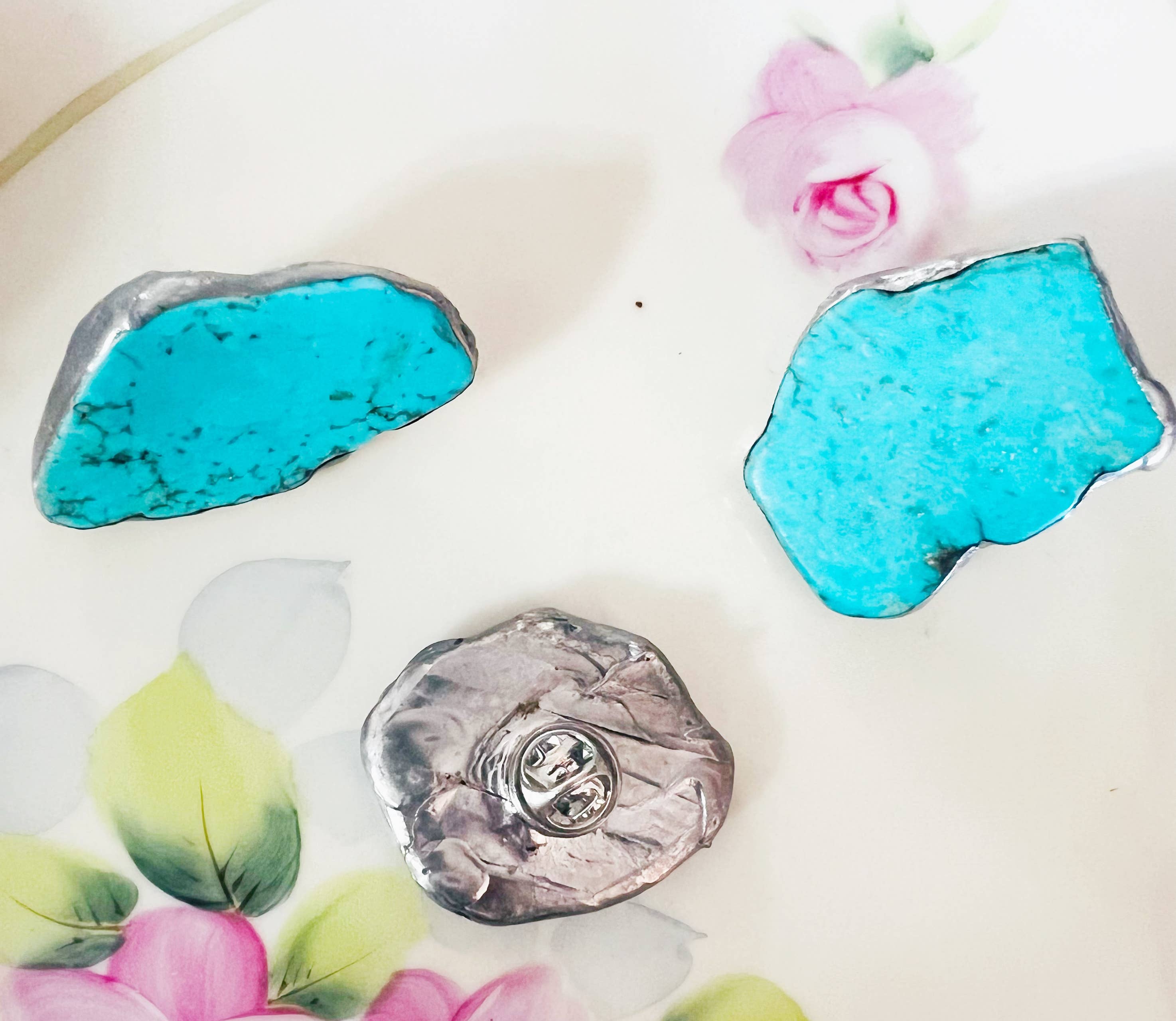 Vintage Bliss - Wholesale Brooch - Turquoise Color Soldered Hat Pin Western3