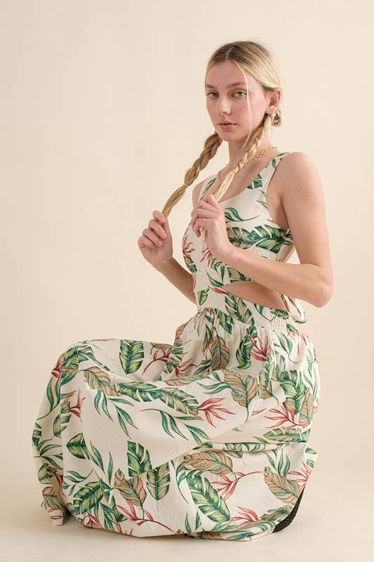 ILLA ILLA - Vente Robe – femme - Robe longue à découpes imprimé tropical6