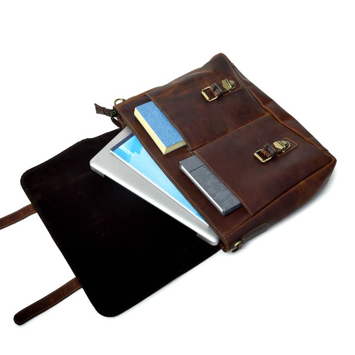 Dotch Leather – Großhandel Laptoptasche – Herren – Abai - Laptoptasche aus Vollnarbenleder5